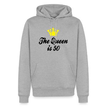 50 - Männer Premium Bio Hoodie - Grau meliert - Vorne - Thijin (182cm)