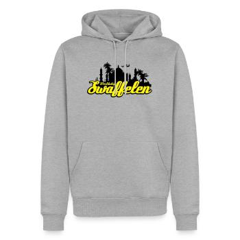 Swaffelen - Männer Premium Bio Hoodie - Grau meliert - Vorne - Thijin (182cm)