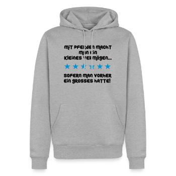 Mit Pferden macht man ein kleines Vermögen - Männer Premium Bio Hoodie - Grau meliert - Vorne - Thijin (182cm)