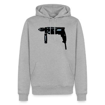 Drill - Men’s Premium Organic Hoodie - heather grey - Front - Thijin (182cm)