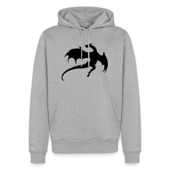 Drache - Männer Premium Bio Hoodie - Grau meliert - Vorne - Thijin (182cm)