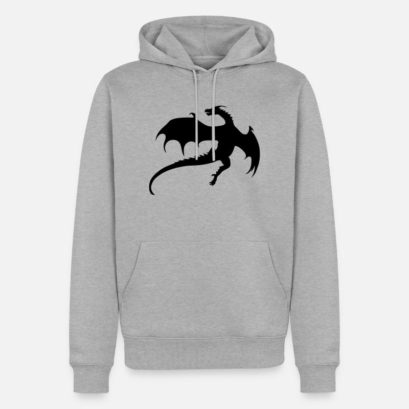Drache - Männer Premium Bio Hoodie - Grau meliert
