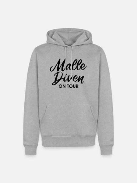 Malle Diven on tour - Männer Premium Bio Hoodie - Grau meliert