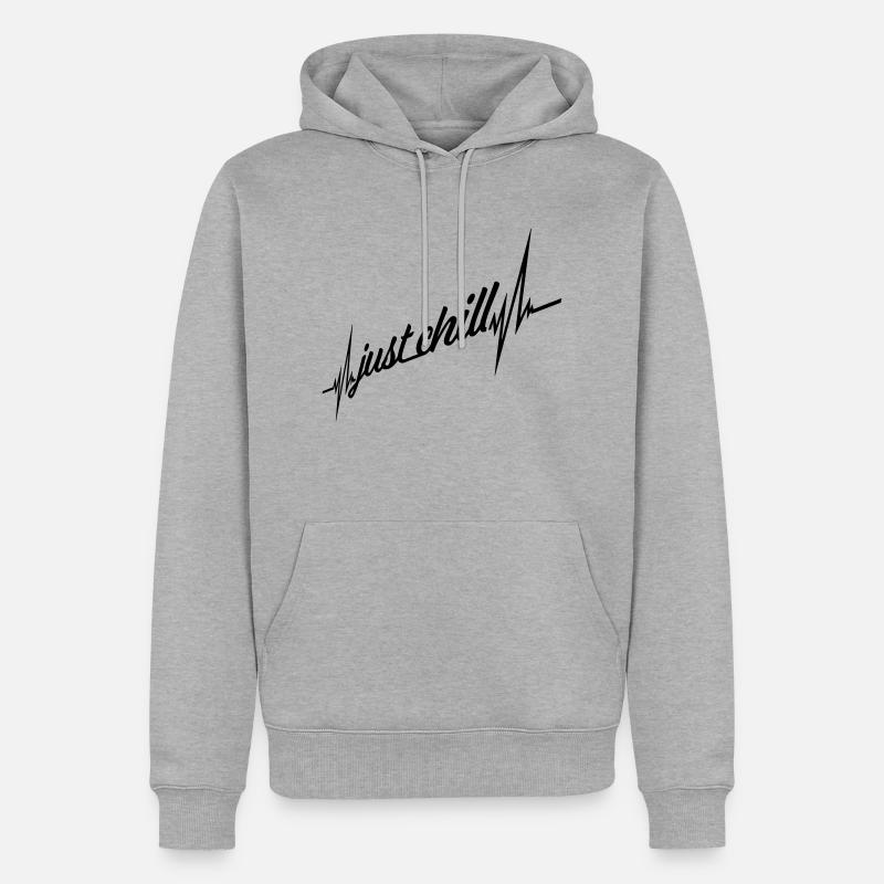Juste Chill Frequency Pulse - Sweat à capuche Premium bio Homme - gris chiné