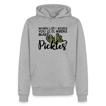 When Life Gives You Cucumbers, Make Pickles 2 - Männer Premium Bio Hoodie - Grau meliert - Vorne - Thijin (182cm)