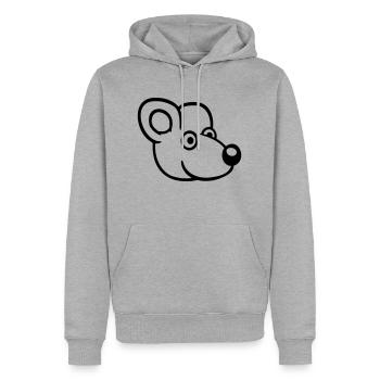 Maus Mäuschen Süße Kleine Ratte Nager Freundlich - Männer Premium Bio Hoodie - Grau meliert - Vorne - Thijin (182cm)