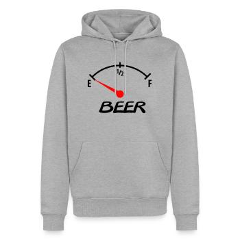 beer - Männer Premium Bio Hoodie - Grau meliert - Vorne - Thijin (182cm)