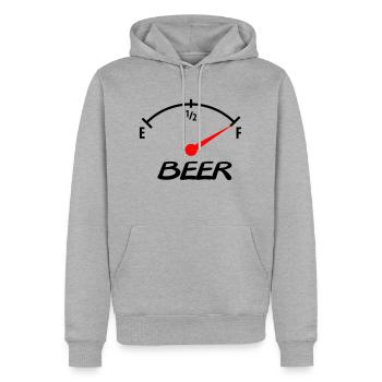 beer - Männer Premium Bio Hoodie - Grau meliert - Vorne - Thijin (182cm)