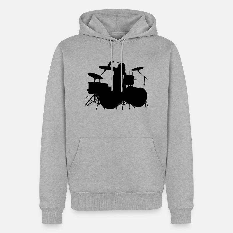 l'évolution de la batteuse - Sweat à capuche Premium bio Homme - gris chiné