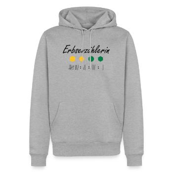 Erbsenzählerin - Männer Premium Bio Hoodie - Grau meliert - Vorne - Thijin (182cm)