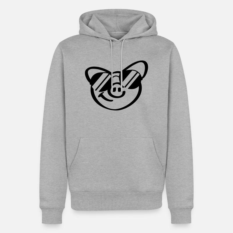 Cool Pig Face - Männer Premium Bio Hoodie - Grau meliert