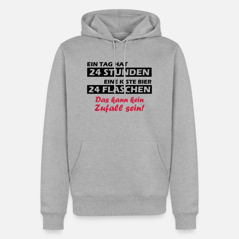 24 Flaschen bier - Männer Premium Bio Hoodie - Grau meliert