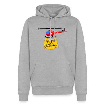 Hubschrauber Happy Birthday 5 - Männer Premium Bio Hoodie - Grau meliert - Vorne - Thijin (182cm)