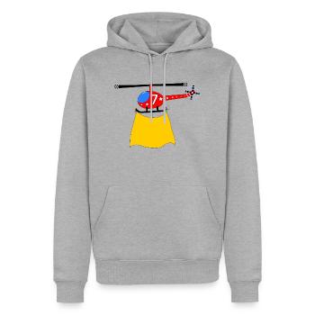 Helicopter Birthday 7 - Men’s Premium Organic Hoodie - heather grey - Front - Thijin (182cm)