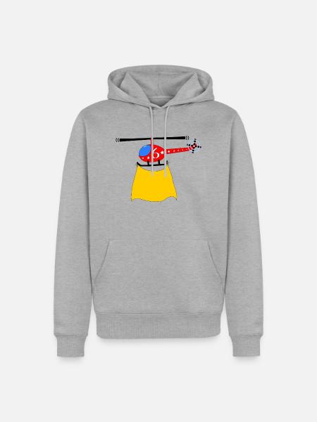 Helicopter Birthday 6 - Men’s Premium Organic Hoodie - heather grey