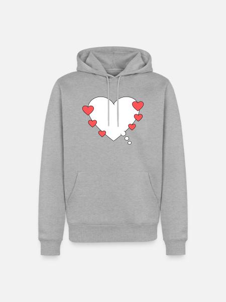 Thought bubble with heart - Men’s Premium Organic Hoodie - heather grey