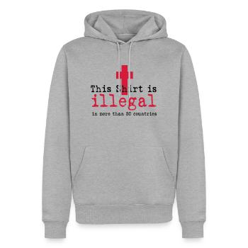 ILLEGAL - Men’s Premium Organic Hoodie - heather grey - Front - Thijin (182cm)