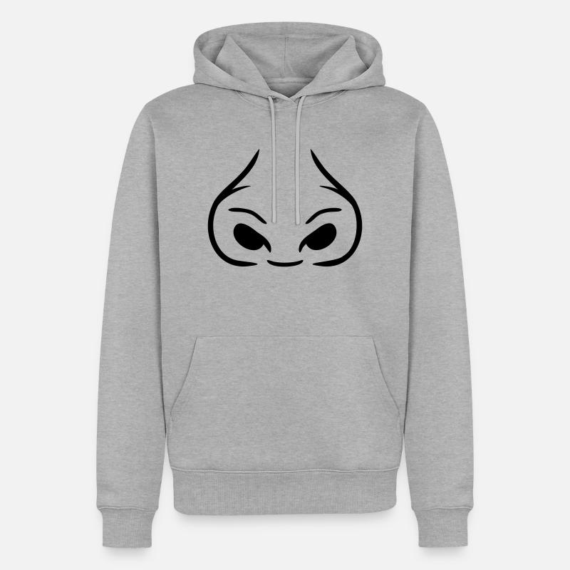 Nez épais de grosses narines - Sweat à capuche Premium bio Homme - gris chiné