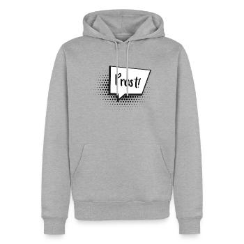 Prost Sprechblase - Männer Premium Bio Hoodie - Grau meliert - Vorne - Thijin (182cm)