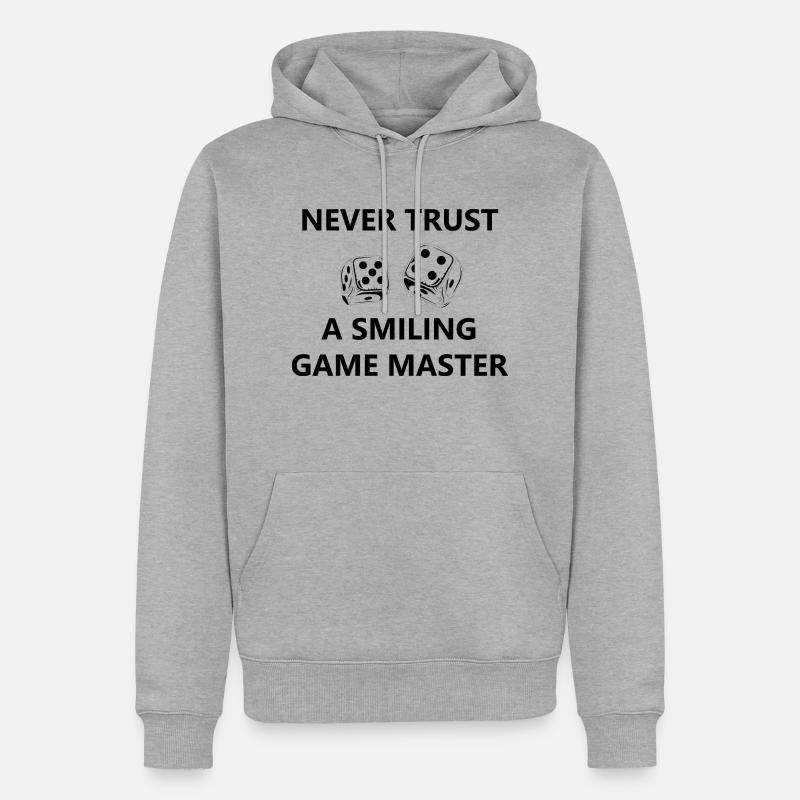 boardgame chess backgammon game night - Männer Premium Bio Hoodie - Grau meliert
