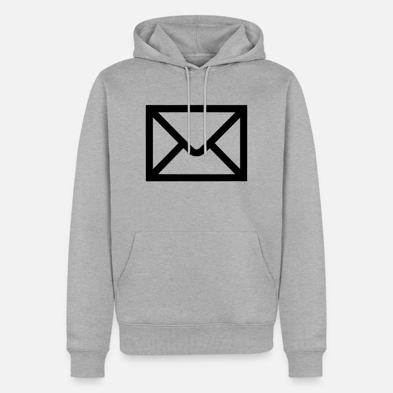 Brief - Post - Email - Männer Premium Bio Hoodie - Grau meliert