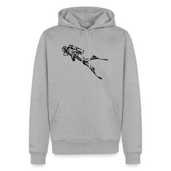 diving - Männer Premium Bio Hoodie - Grau meliert - Vorne - Thijin (182cm)