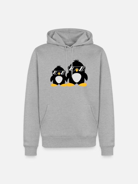 Cool Penguin Dad And Boy - Men’s Premium Organic Hoodie - heather grey