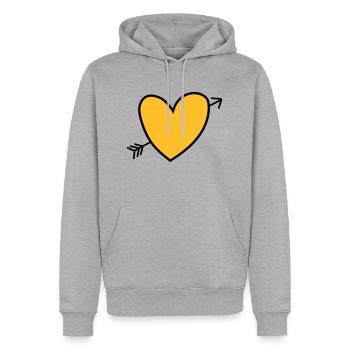 Heart - Sweat à capuche Premium bio Homme - gris chiné - Devant - Thijin (182cm)