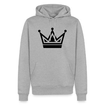 crown8 - Sweat à capuche Premium bio Homme - gris chiné - Devant - Thijin (182cm)