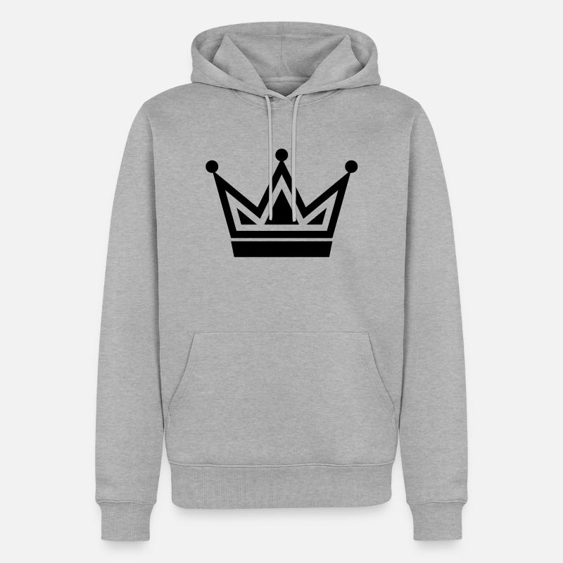 crown8 - Sweat à capuche Premium bio Homme - gris chiné