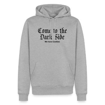 Come to the Dark Side - we have Cookies - Sweat à capuche Premium bio Homme - gris chiné - Devant - Thijin (182cm)