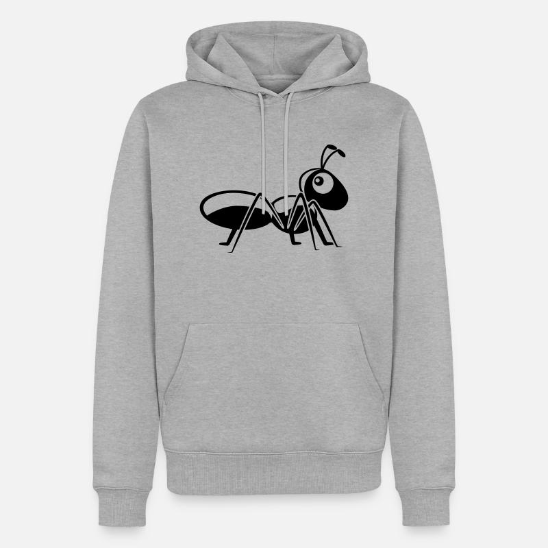 Insecte fourmi drôle mignon - Sweat à capuche Premium bio Homme - gris chiné