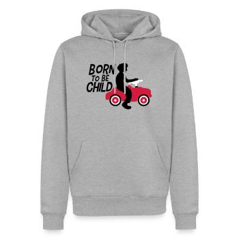 né pour être enfant garçon jouet voiture enfants amusement - Sweat à capuche Premium bio Homme - gris chiné - Devant - Thijin (182cm)