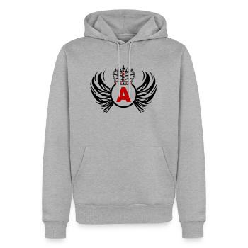 coat of arms A - Men’s Premium Organic Hoodie - heather grey - Front - Thijin (182cm)