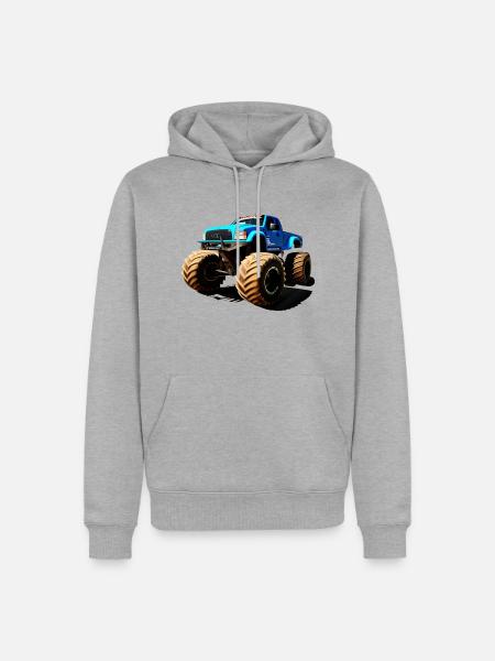 Monster Truck Nr. 1 - Männer Premium Bio Hoodie - Grau meliert