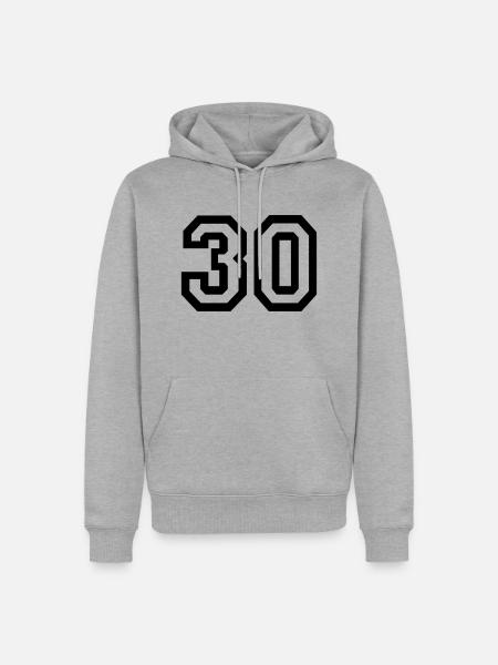 30 Collegestyle - Männer Premium Bio Hoodie - Grau meliert