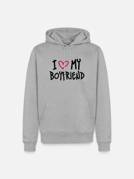I Love My Boyfriend - Men’s Premium Organic Hoodie - heather grey