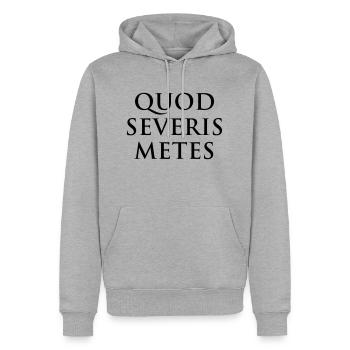 Quod severis metes Du erntest was du säst Latein - Männer Premium Bio Hoodie - Grau meliert - Vorne - Thijin (182cm)
