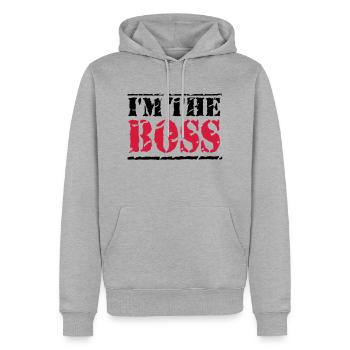 I'm the Boss - Men’s Premium Organic Hoodie - heather grey - Front - Thijin (182cm)