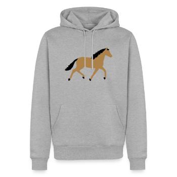 Pferd vektor - Männer Premium Bio Hoodie - Grau meliert - Vorne - Thijin (182cm)