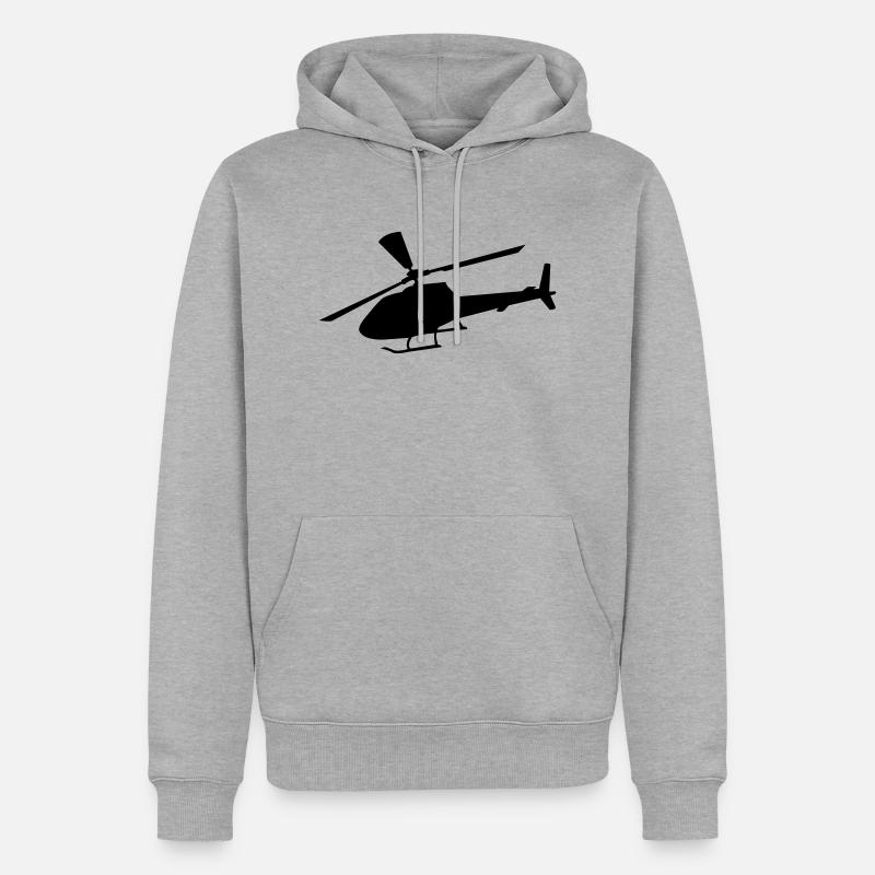 hubschrauber - Sweat à capuche Premium bio Homme - gris chiné