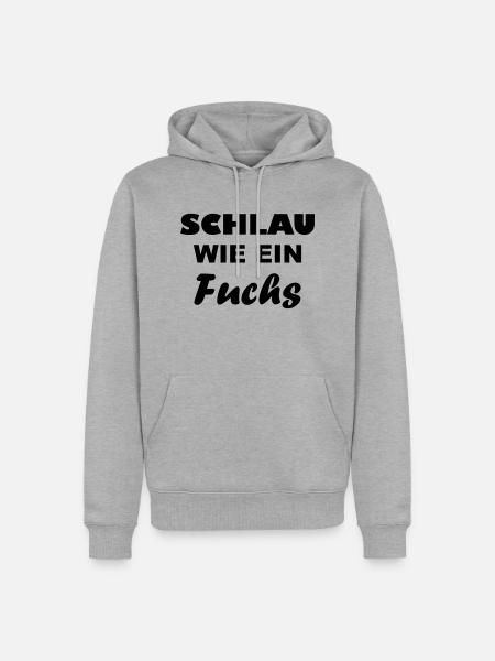 Schlau wie - ein Fuchs - Männer Premium Bio Hoodie - Grau meliert