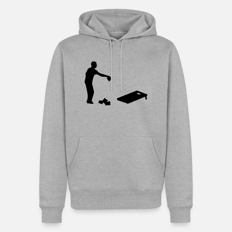 Cornhole - Männer Premium Bio Hoodie - Grau meliert