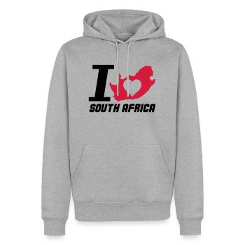 south_africa_i_love_2 - Sweat à capuche Premium bio Homme - gris chiné - Devant - Thijin (182cm)
