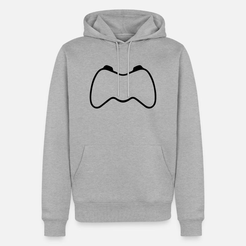 Gamer Zocker Controller Gaming - Männer Premium Bio Hoodie - Grau meliert