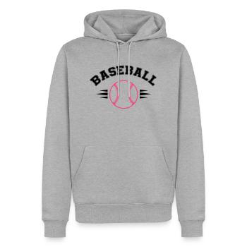 base-ball - Sweat à capuche Premium bio Homme - gris chiné - Devant - Thijin (182cm)
