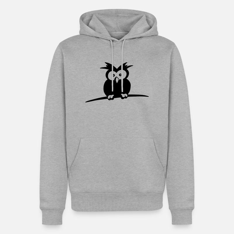 kleene Eule - Männer Premium Bio Hoodie - Grau meliert