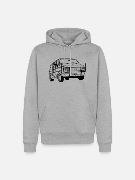 ChevyVan01_1 - Männer Premium Bio Hoodie - Grau meliert
