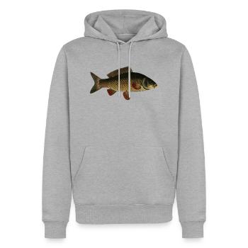 fish107 - Sweat à capuche Premium bio Homme - gris chiné - Devant - Thijin (182cm)