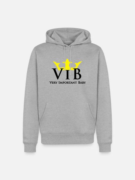 VIB - Very.Important.Baby - VIP baby - Premium økologisk hettegenser for menn - gråmelert